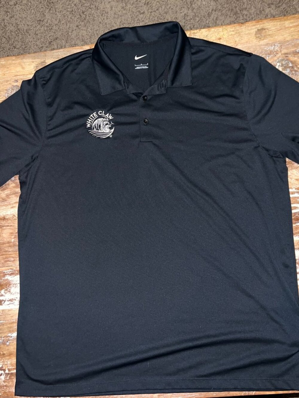 Nike Dri-Fit Golf Polo - White Claw Seltzer Logo - Black - Large - Never Worn